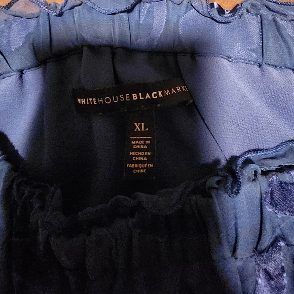 Whbm silk off shoulder dark blue blouse size XL - Picture 3 of 7